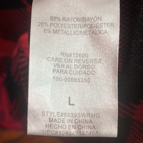 Girls Red/Black Plaid Sweater Dress Large ( D - 4) - Picture 5 of 5